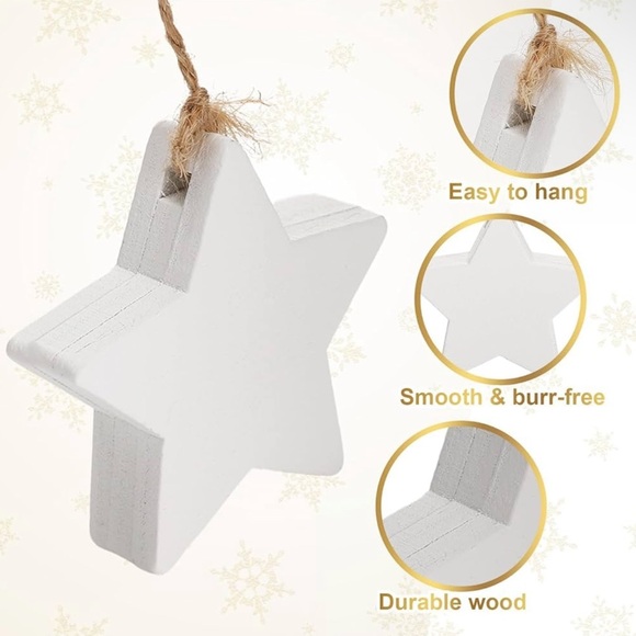 Christmas Farmhouse Star Ornaments | 24 Pieces - Picture 4 of 8